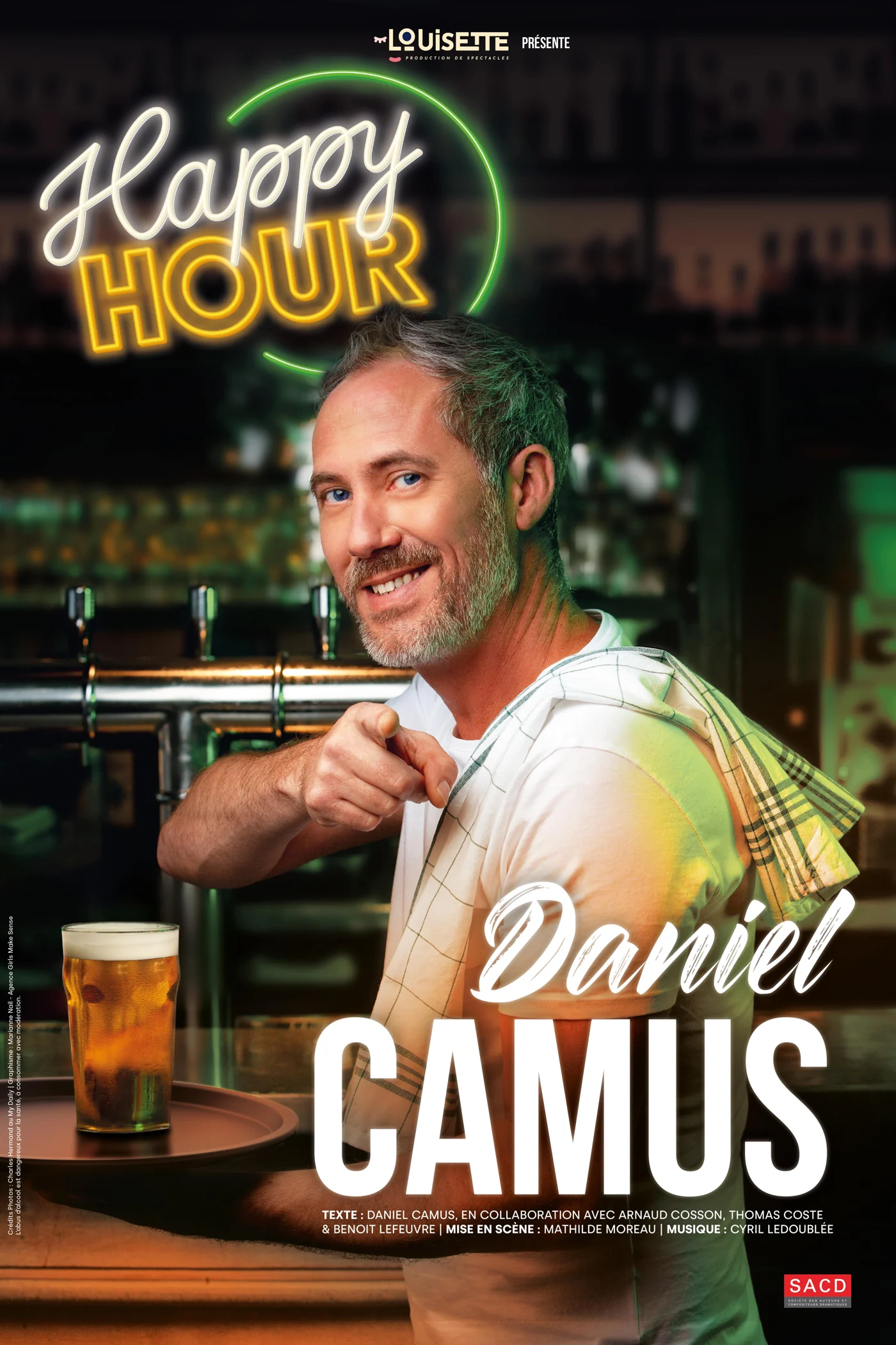 Affiche du spectacle Happy Hour de Daniel Camus en tournée